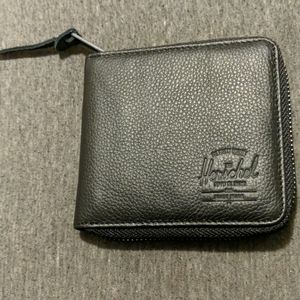 Black Pebbled Leather Walt Wallet by Herschel